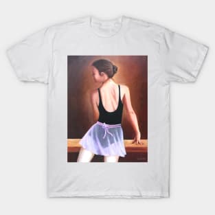 Dancer woman girl at exercise bar T-Shirt